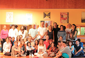 Achaya Siddhananda Sita à Comar, Alsace, France, le 26 septembre 2014, avec un group de 18 nouveaux initiés et  plus 12 anciens qui sont venus !!! Quelle belle energie a rayonnée...