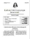 Babaji's Kriya Yoga Journal - Jahrgang 27 – Nr. 3 - Herbst 2020